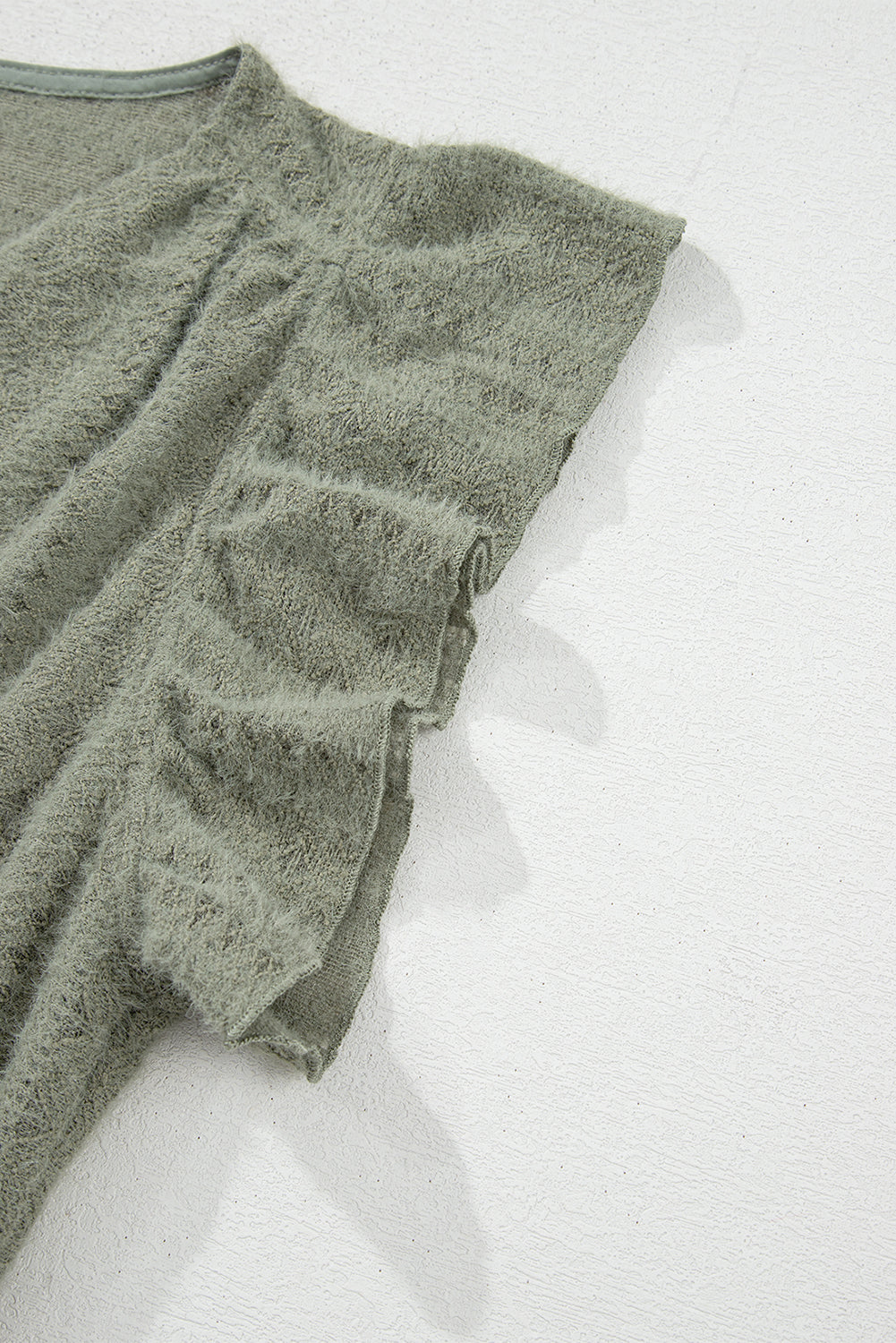 Camicia Donna Verde con Maniche a Farfalla e Scollo a V