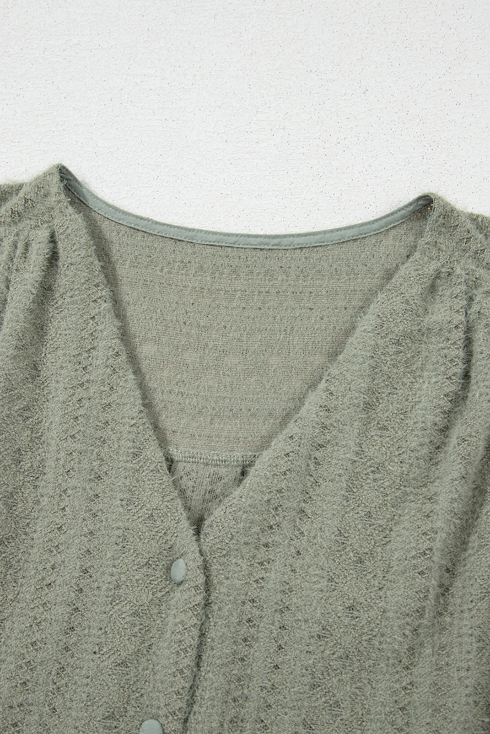 Camicia Donna Verde con Maniche a Farfalla e Scollo a V