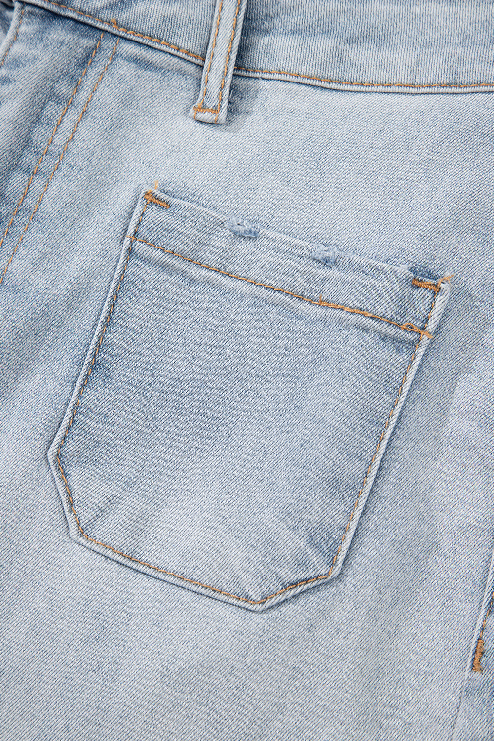 Shorts di Jeans Donna Azzurri a Vita Alta con Lavaggio Chiaro