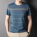 T-Shirt Uomo a Righe in Cotone con Tasca