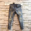 Jeans Uomo Slim Fit 9/10 Strappati Sundipy