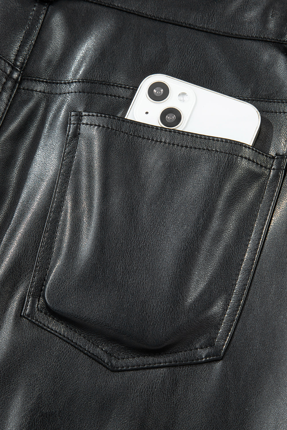 Gonna Maxi Donna Nera in Ecopelle con Spacco Laterale