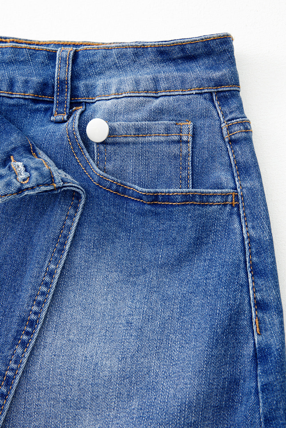 Mini Gonna Donna Denim Blu con Vita Incrociata Avvolgente