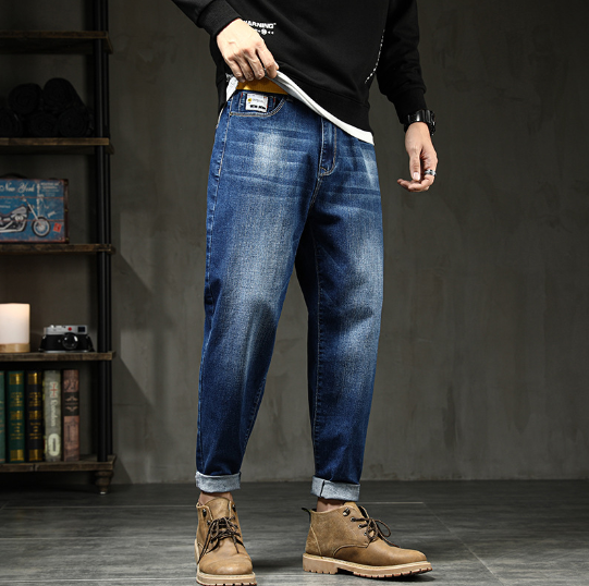 Jeans Uomo Harem Comodi in Denim Elasticizzato