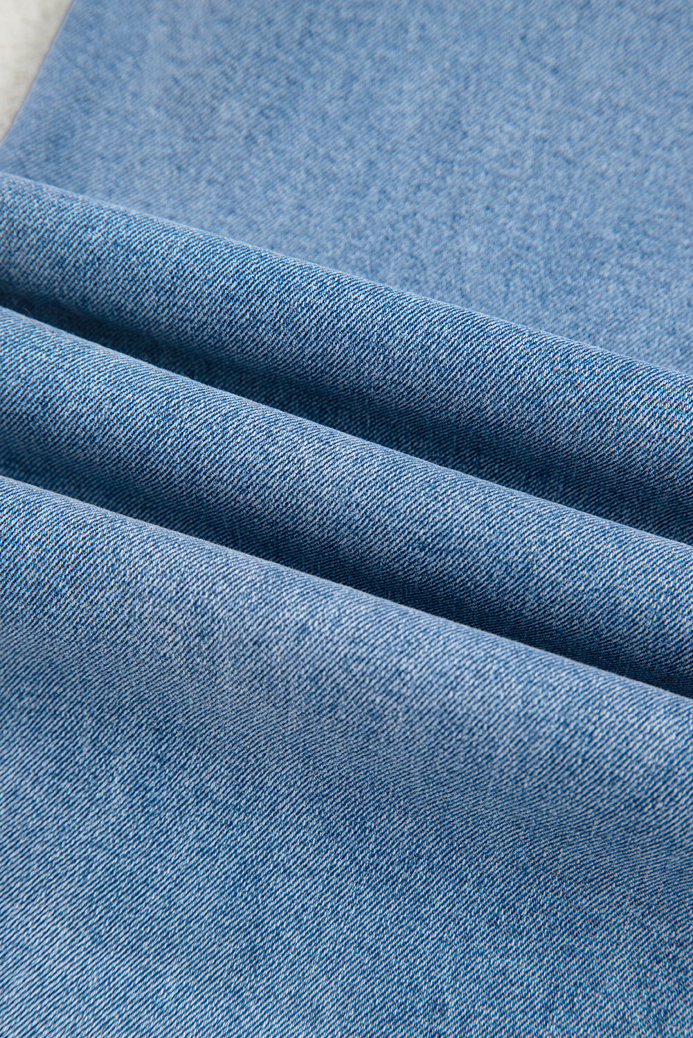 Jeans Donna Blu Vintage Lavato a Gamba Larga con Cintura Annodata