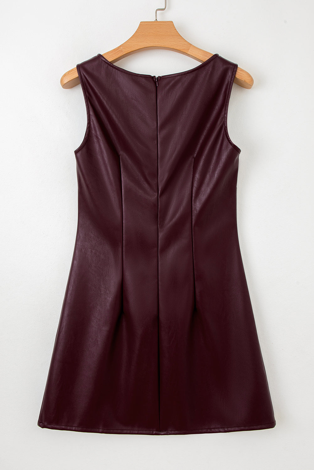 Mini Dress Donna Zenzero in Ecopelle Senza Maniche Collo Tondo