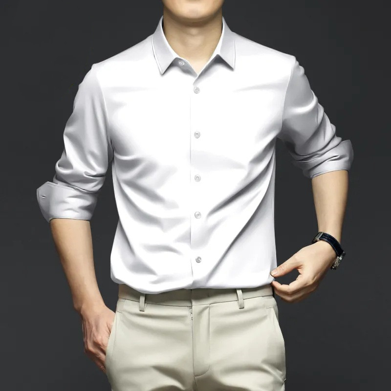 Camicia Uomo in Seta Ghiacciata Luxury