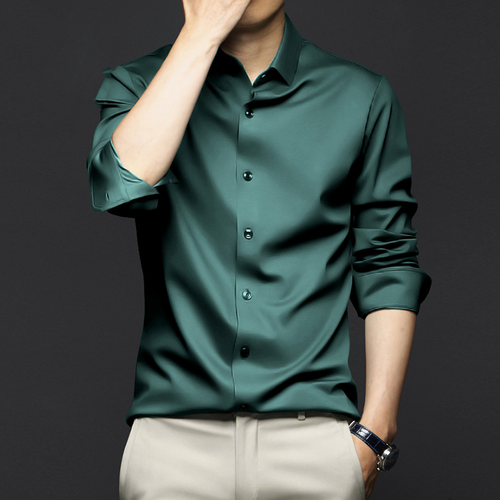 Camicia Uomo in Seta Ghiacciata di Lusso