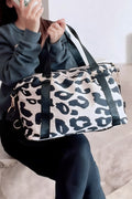Borsa Tote Donna Nera con Stampa Leopardata